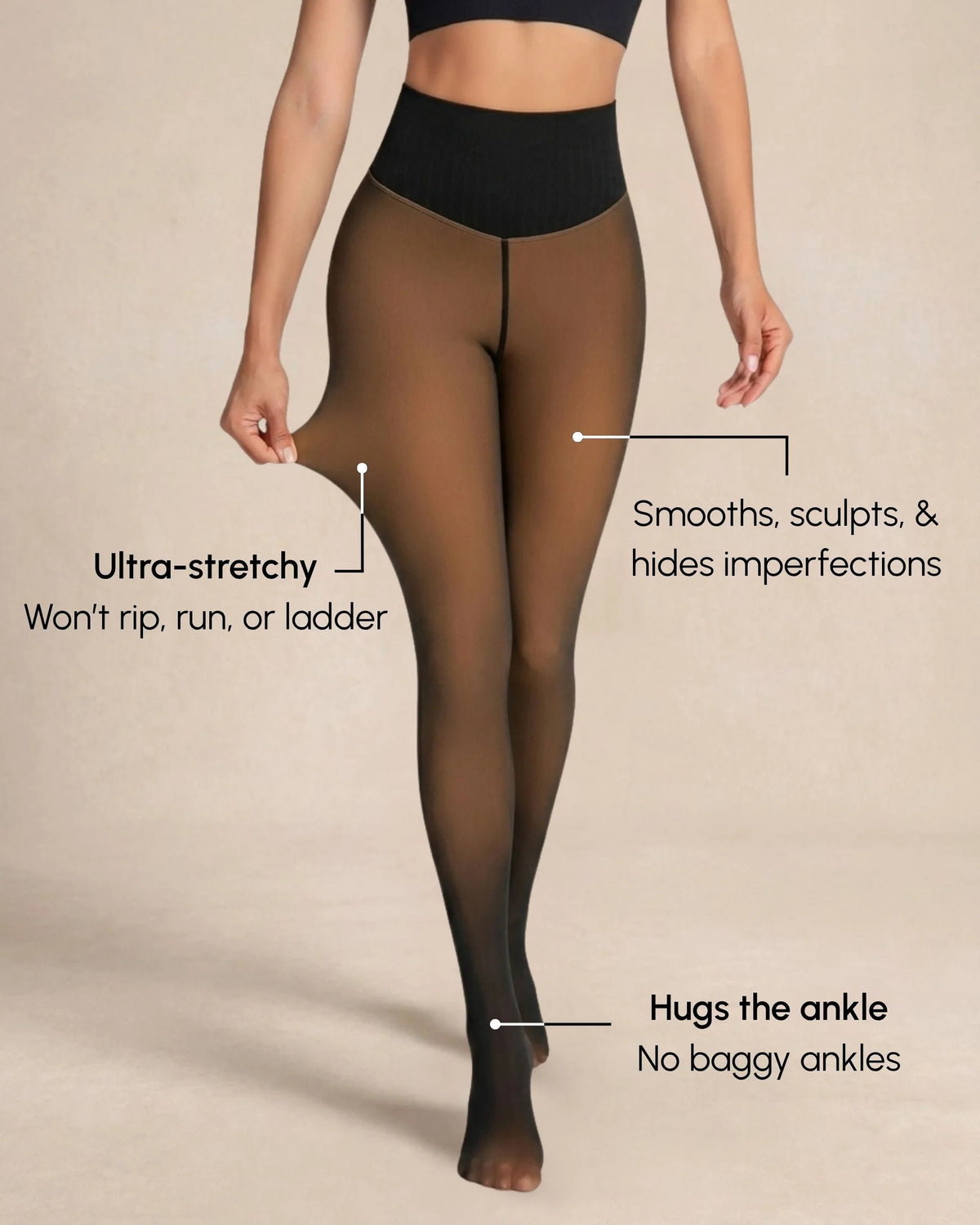 ARMA™ Sheer Illusion Fleece-Lined Tights