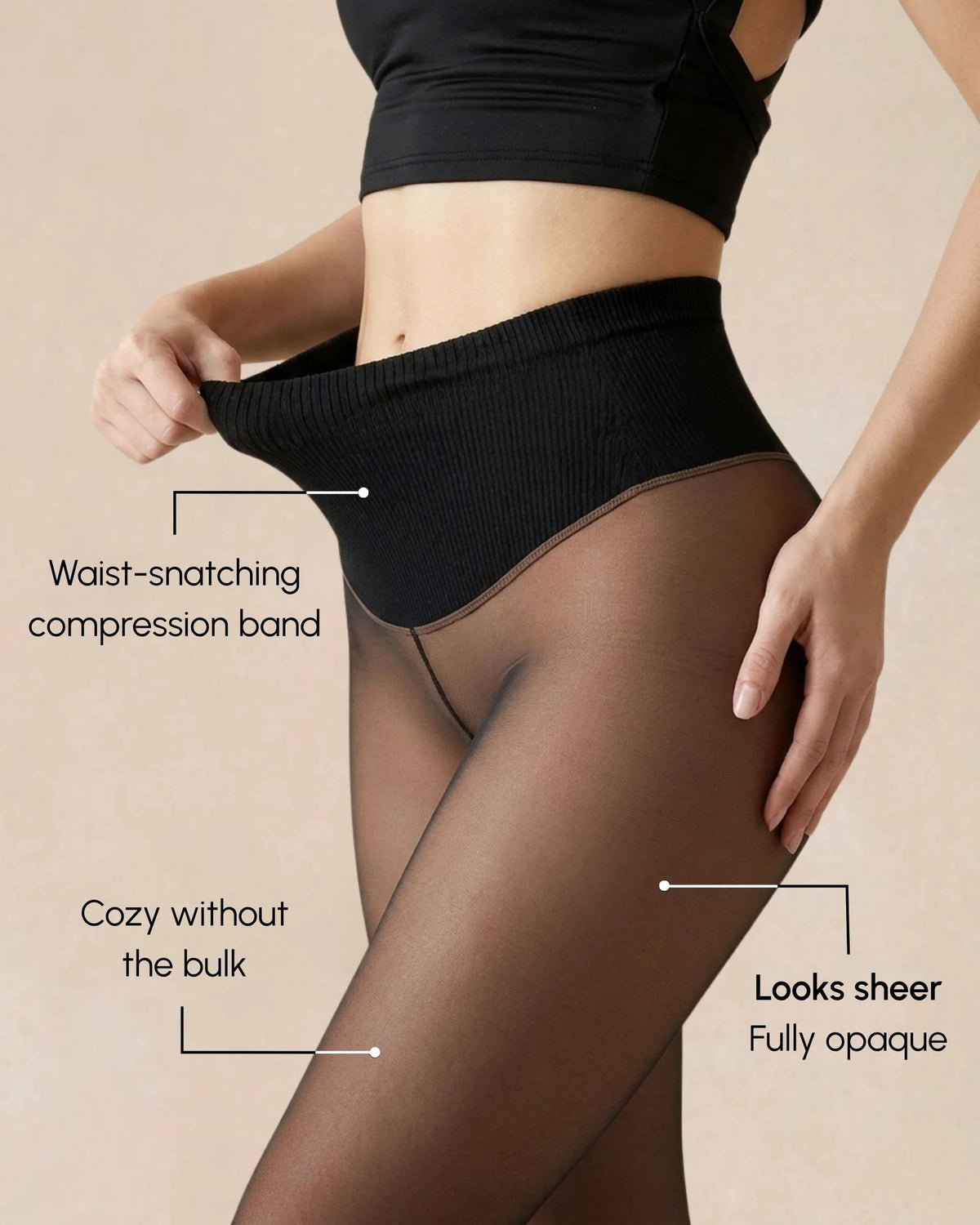 ARMA™ Sheer Illusion Fleece-Lined Tights